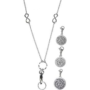 Hidden Hollow Beads 3 Charm Message Pack, Fashion Lanyard Women's strong chain lanyard, ID badge holder, keys, 34" long