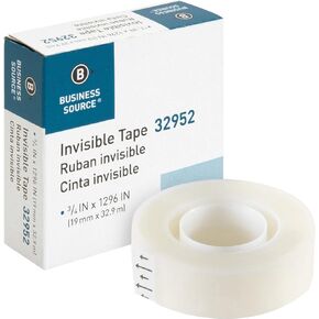 32952 Business Source Invisible Tape Dispenser Refill Roll Clear 1/Roll 1