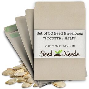 Set of 50 Blank Proterra Seed Envelopes W/ Self Sealing Adhesive (3.25" W by 4.50" H)