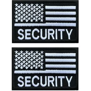 Antrix 2 Pack Tactical USA US American Flag/Security Patch Fully Embroidered US Army Police Security Fans Veteran Applique Emblems Badges Patch- Security Staff Patch