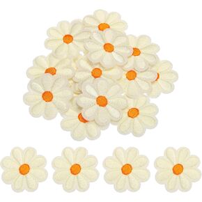 MECCANIXITY Flower Iron-on Patches Embroidered Sew Flower Patch Appliques Repair Patches for Clothing Repair Backpack Shoes Decoration 90x90mm/3.54x3.54" Pack of 15(Dark Blue) in Kuwait