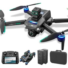 Drones With Camera for Adults 4K, Remote Contorl with Large Screen, FPV Drone with 50mins Flying Time, Auto Return GPS Drone，360° Obstacle Avoidance Drone for Beginner, extra 8G SD Card Included.