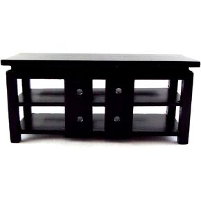 Dollhouse Miniature 1:12 Scale Black Tv Stand #T5978