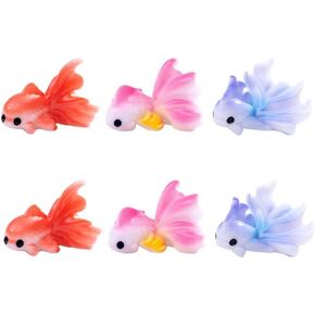 6PCS Artificial Aquarium Fishes, Fake Fish Ornament Decoration, for Aquarium Fish Tank Aquarium Décor, Resin Gold Fish Ornaments Miniature, Fake Fish Ornament Decorations
