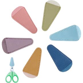 6 Pcs Scissor Tip Covers Scissors Leather Sheath Safety Scissors Cover Protector Sewing Scissor Sheath for Embroidery Sewing Quilting Crafts Portable Beauty Tool Protection Cover