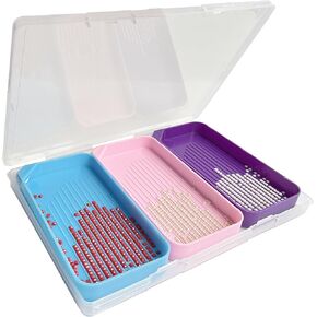 Diamond Painting Trays with Lids, 3 Pack Diamond Painting Trays with Storage Containers, 2-in-1 Diamond Art Storage and Diamond Art Trays, Diamond Painting Tools for Adults (Colorful)