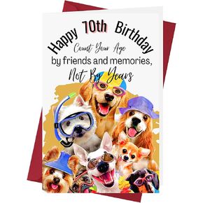 Karto Funny 70th Birthday Card for Men Women - Large 5.5x8.5 inch 70 Years Old Birthday Cards for Him Her - Party Dog