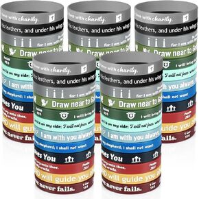 60 Pcs Religious Silicone Bracelets Bulk Christian Scripture Bracelets Rubber Bible Verses Wristbands Scripture Inspirational Belief Wristbands Motivational Bracelets(Bible Style Dark Color)