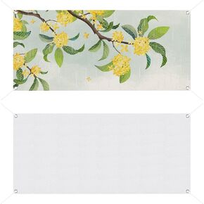 Framendino, 2 Pack Sublimation Banner Blank Banners to Decorate 2x4 Ft Polyester Oxford Cloth Large Signs with Hanging Ropes for Christmas Party Wedding