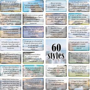 1step2dream Inspirational Spanish Prayer Cards | 60 Bible Verse Cards Assorted Mini Scripture Cards Religious Christian Bible Gifts