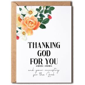Pastor Appreciation Card - Grateful For Your Ministry Card - Gift For Minister - Church Staff