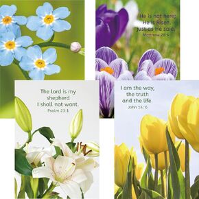 ceiba tree Religious Easter Cards 16 Pack Inspiring Bible Greeting Card Assorted Flowers Blank Notes Cards with Envelopes for Christians and Catholics