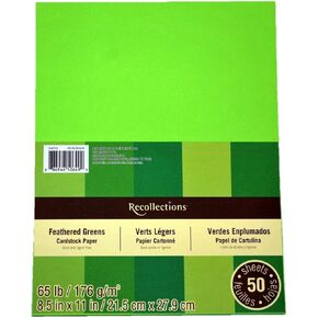 Recollections Cardstock Paper, 8 1/2 X 11 Feathered Greens - 50 Sheets (Value 2-Pack)