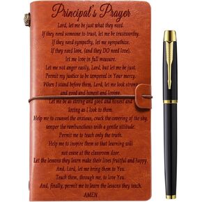 Principal Gifts, Leather Journal Notebook Principal Gifts for Women Men, Principal’s Prayer Principal Appreciation Gifts, Principal Birthday Thanksgiving Christmas Gift
