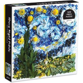 Galison Starry Night Petals 500 Piece Puzzle from Galison - Beautifully Illustrated Jigsaw Puzzle of Van Gogh's Iconic Work, Fun and Challenging, 20" x 20", Unique Gift Idea