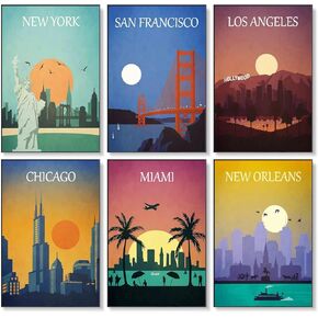 6 Pack Paint by Numbers Kit for Adults Beginner, National Park Adult Paint by Number Kits on Canvas Without Frame, National Park Landscape Oil Painting by Numbers for Home Decor Gift 8" W x 12"L