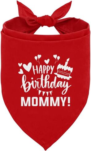 Happy Birthday Mom Dog Bandana, Black Dog Bandana, Pet Dog Scarf Accessories, Pet Dog Triangle Scarf, Funny Cute Dog Bandana, Dog Bandana for Small Medium Dogs, Gift for Dog Lover (M) in Kuwait