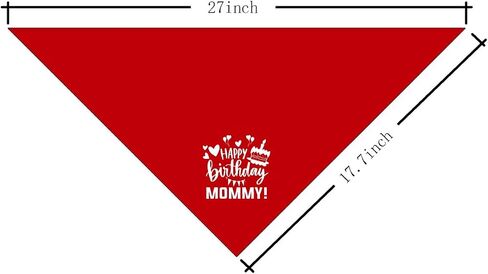 Happy Birthday Mom Dog Bandana, Black Dog Bandana, Pet Dog Scarf Accessories, Pet Dog Triangle Scarf, Funny Cute Dog Bandana, Dog Bandana for Small Medium Dogs, Gift for Dog Lover (M) in Kuwait