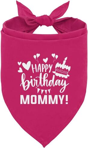 Happy Birthday Mom Dog Bandana, Black Dog Bandana, Pet Dog Scarf Accessories, Pet Dog Triangle Scarf, Funny Cute Dog Bandana, Dog Bandana for Small Medium Dogs, Gift for Dog Lover (M) in Kuwait