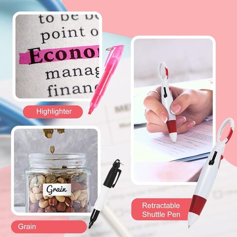 Leinuosen 60 PCS PER PEN مجموعة قلم مكوك صغير للمرضى ، بما في ذلك أقلام المكوك القابلة للسحب ، و Mini Highlighters ، وقلم علامة دائمة ، ومقطع شارة والمزيد in Kuwait