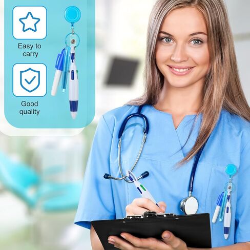 Leinuosen 60 PCS PER PEN مجموعة قلم مكوك صغير للمرضى ، بما في ذلك أقلام المكوك القابلة للسحب ، و Mini Highlighters ، وقلم علامة دائمة ، ومقطع شارة والمزيد in Kuwait