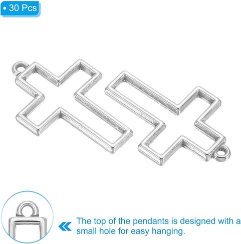 PATIKIL Alloy Open Back Bezel Pendants, Cross Shape Hollow Resin Pendant Frame for DIY Crafts Earrings Necklace Bracelet in Saudi Arabia
