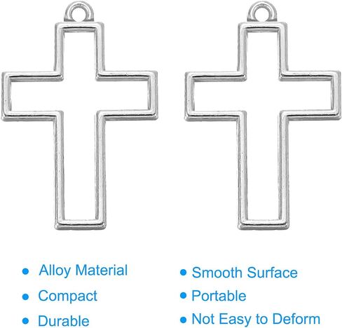 PATIKIL Alloy Open Back Bezel Pendants, Cross Shape Hollow Resin Pendant Frame for DIY Crafts Earrings Necklace Bracelet in Saudi Arabia