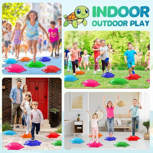 Stepping Stones for Kids,Non-Slip Turtle Jumping Balance Rocks Toys for Toddlers Outdoor Indoor Play Gift,Sensory Obstacle Course Coordination Game for Age 3-8+ in Saudi Arabia
