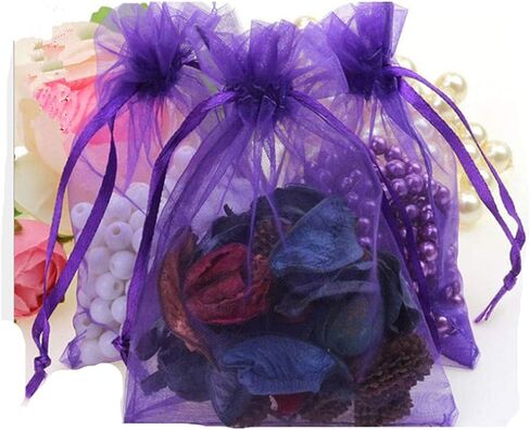 MELUOGE 100pcs 6X9 Inches Organza Drawstring Jewelry Pouches Bags Party Wedding Favor Gift Bags Candy Bags (Royal Blue) in Kuwait
