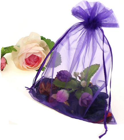 MELUOGE 100pcs 6X9 Inches Organza Drawstring Jewelry Pouches Bags Party Wedding Favor Gift Bags Candy Bags (Royal Blue) in Kuwait