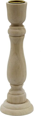 Creative Hobbies Unfinished Wooden Candlesticks with Metal Candle Holder Cup Center - Wholesale Pack of 6 (7 Inch) in Kuwait