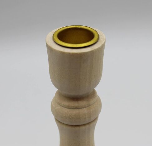 Creative Hobbies Unfinished Wooden Candlesticks with Metal Candle Holder Cup Center - Wholesale Pack of 6 (7 Inch) in Kuwait