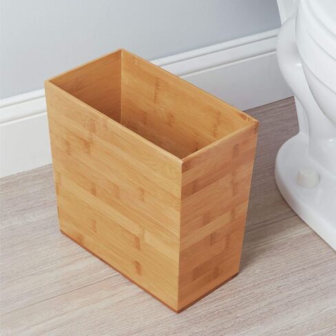 Idesign Stredular Bamboo Basket ، مجموعة Formbu - 10.5 "× 5.75" × 10 "، الانتهاء من الخشب الطبيعي in Kuwait