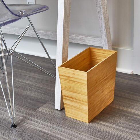 Idesign Stredular Bamboo Basket ، مجموعة Formbu - 10.5 "× 5.75" × 10 "، الانتهاء من الخشب الطبيعي in Kuwait