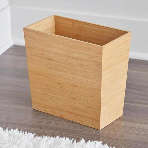 Idesign Stredular Bamboo Basket ، مجموعة Formbu - 10.5 "× 5.75" × 10 "، الانتهاء من الخشب الطبيعي in Kuwait