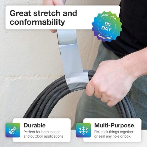 EdenProducts 5-Pack Duct Tape Heavy Duty Waterproof Bulk - Strong Industrial Gray Masking Tape for Repairs - Silver 90ft x 2in - Indoor & Outdoor Use, No Residue, Tear by Hand, All Weather in Saudi Arabia