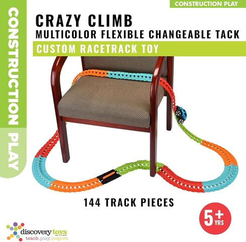 Discovery Toys – Crazy Climb Track | Car Track Set with LED Light-Up Race Car | Interchangeable Car Shells | Multicolor Flexible Changeable Tack | Custom Racetrack Toy | 5+ yrs in Saudi Arabia