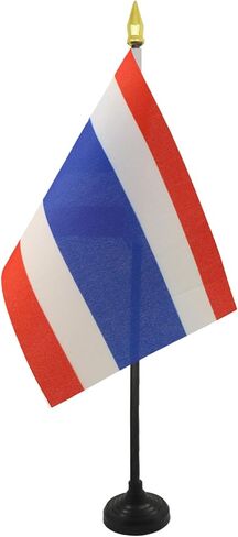 Qatar Table Flag 4'' x 6'' - Qatari Desk Flag 15 x 10 cm - golden spear top - AZ FLAG in Kuwait