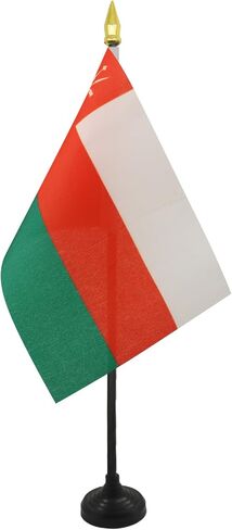 Qatar Table Flag 4'' x 6'' - Qatari Desk Flag 15 x 10 cm - golden spear top - AZ FLAG in Kuwait