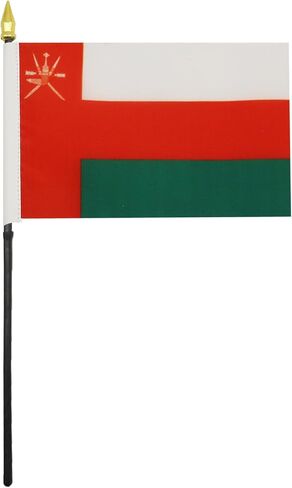 Qatar Table Flag 4'' x 6'' - Qatari Desk Flag 15 x 10 cm - golden spear top - AZ FLAG in Kuwait
