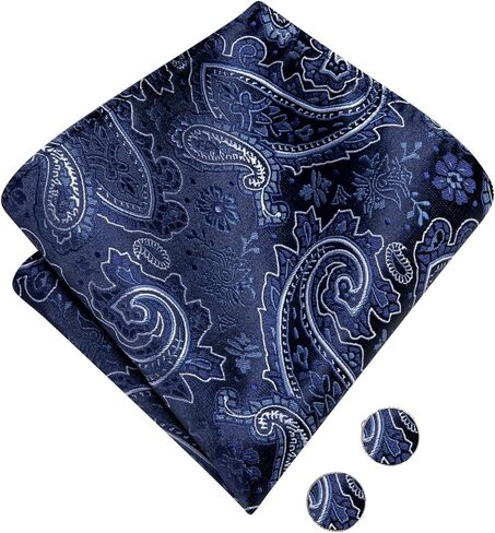 Hi-Tie Pre-Tied Bowties for Men Silk Bow Ties and Pocket Square Cufflinks Set Mens Wedding Party Formal in Kuwait