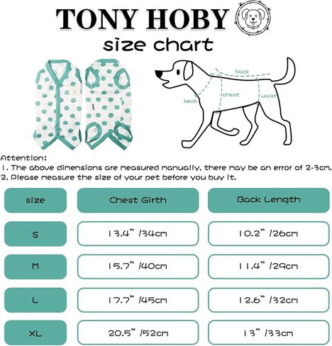 TONY HOBY Summer Dog Pajamas, Dog Sleeveless, Soft Breathable Dog Jumpsuit with Polka Dots (Black, M) in Kuwait