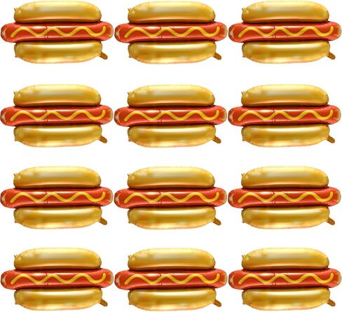 6PCS Hot Dog Balloon Food Themed Balloons, Hot Dog Decorations Balloons for Birthday, Baby Shower, Carnival, Fast Food Snacks BBQ Party Decorations in Saudi Arabia