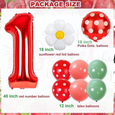 Strawberry Birthday Party Balloons,40Inch Number 1 Balloon Pink for Berry 1st Birthday Decorations,Strawberry First Birthday for Girl Sweet Fruit for Baby Shower Gender Reveal Birthday Party Decor in Kuwait