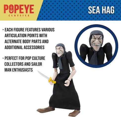 Boss Fight Studio Olive Oyl Popeye Classics Figure 1 Action Figure - تمثال مفصلي للغاية مع الملحقات بما في ذلك البازلاء Swee '، وتنورة النسيج ، والرؤوس البديلة واليد ، والقبعة القابلة للإزالة - 1:12 in Kuwait