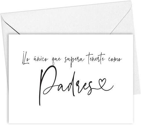 Spanish Pregnancy Announcement Card for Padres, New Abuelos Baby Reveal Card, Card for Parents Mom and Dad from Son and Daughter, New Grandparents Baby Announcement Card (Padres w Heart) in Kuwait