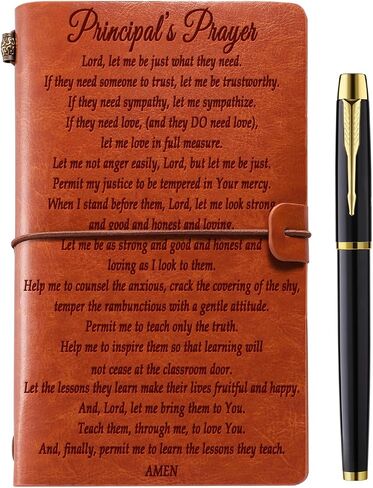 Principal Gifts, Leather Journal Notebook Principal Gifts for Women Men, Principal’s Prayer Principal Appreciation Gifts, Principal Birthday Thanksgiving Christmas Gift in Saudi Arabia