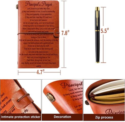 Principal Gifts, Leather Journal Notebook Principal Gifts for Women Men, Principal’s Prayer Principal Appreciation Gifts, Principal Birthday Thanksgiving Christmas Gift in Saudi Arabia