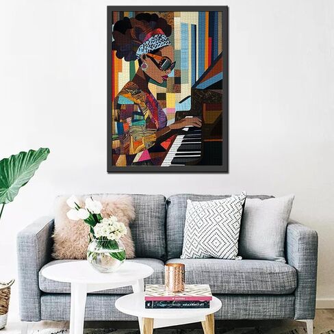 1000 Piece Jigsaw Puzzles for Adults America African Queen Painting Jigsaw Puzzle Afro Black Girl 1000 Pieces Puzzles Game Giraffe and Lion Decor DIY Craft Bedroom Decor Animal Puzzle Art(Colorful) in Kuwait