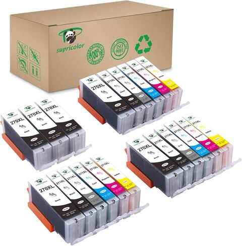 Compatible PGI-270XL CLI-271XL Ink Cartridges, Replacement 270 271 Ink Cartridge for Use with Pixma MG7720 TS8020 TS9020 Printers - 3 Sets + 3 PGBK W/Gray (6PGBK 3Bk 3C 3M 3Y 3GY) in Kuwait